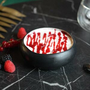 Fromage blanc coulis fruits rouges