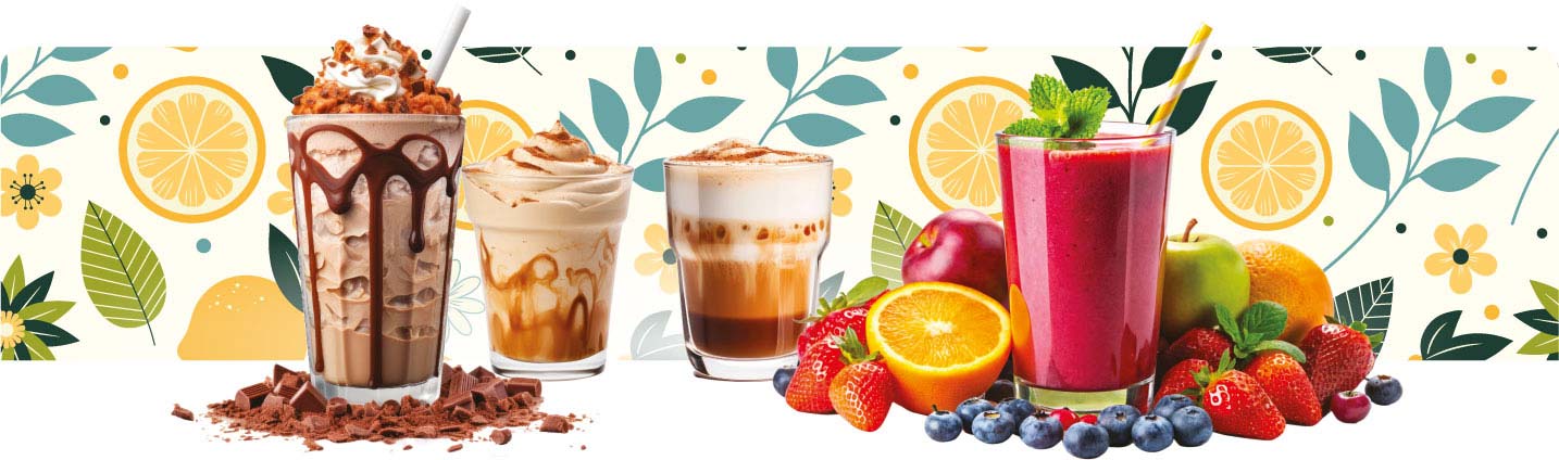 Milkshake, café frappé, jus de fruits frais